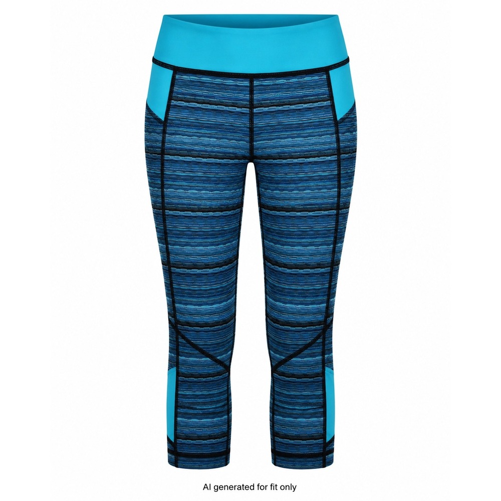 Lululemon Run Inspire Crop II Striped Leggings Women 6 Blue